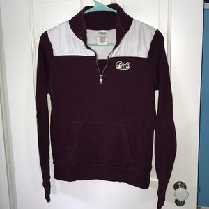 Victoria Secret Pink Maroon and White Pullover